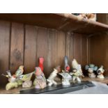 5 Royal Worcester birds including thrush, kingfisher etc. together with 8 other birds