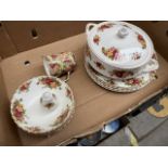 Eleven pieces of Royal Albert Old Country Roses china