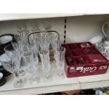 Lead crystal - boxed set of decanter & 6 tumblers, 4 Royal Doulton large wine glasses, 3 further