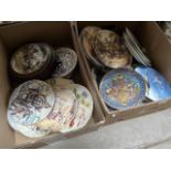 Two boxes of various collectors plates