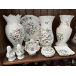 Aynsley china, Pembroke design - 3 large vases, tallest approx 27cm with 6 other items