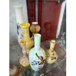 Six Victorian and later glass vases