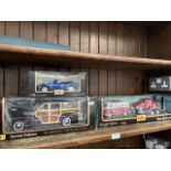 3 Maisto boxed die-cast vehicles - Show Haulers series VW Camper and Beetle 1:25, 1948 Chevrolet
