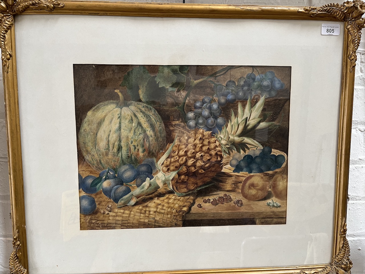 G B Knight (British 19th century), still life, watercolour, 42cm x 32cm, signed and dated 1871 to
