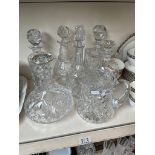 Lead crystal - 6 decanters including Stuart and a large jug