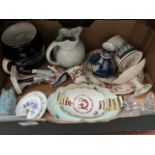 Assorted items including Carlton Ware, Tresco (Scilly Isles) vase, Masons, metal pig etc.