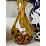 Large studio glass vase approx 39cm high from the National Glass Centre, Sunderland