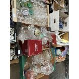 Three boxes of various glassware