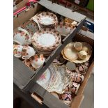 Two boxes of tableware including Stanley China teaware (approx 36 pieces), Foley china (approx 36