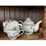Portmeirion ‘Botanic Garden’ - 6 cups & saucers with a teapot