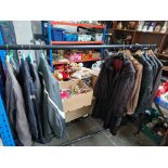 Various clothes - 2 gents leather jackets and 2 leather coats etc