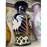 Large blue stork vase