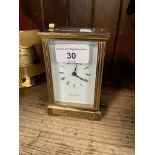 A Mappin and Webb carriage clock, with key