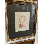 Salvador Dali (1904-1989), 'Head of Michelangelo', plate mark 12cm x 17cm, framed and glazed, 42cm x