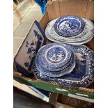 A collection of blue and white ceramics to include early 20th century, Willow, etc. - ( 11 )