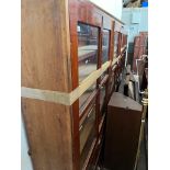 Four pitch pine cabinet bookcases.