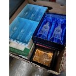 9 boxed sets of drinking glasses including tumblers, champagne flutes etc.