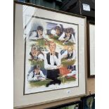 A limited edition print "Kings of the Baize II", signed lower right, Deighan.
