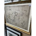 Eman Bowen, 18th century map, Channel Islands, 70cm x 50cm.