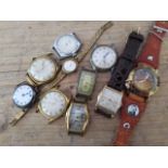 A collection of vintage wristwatches including Benrus, Boctok, Wittnauer etc.