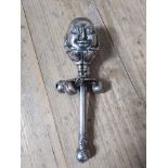 A Victorian silver plated Humpty Dumpty rattle, inscribed 'Victorian Hayes Born 3RD June 1848',