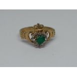 A 9ct gold claddagh ring, gross wt. 2.8g, size O.