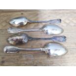 A set of four George III silver desert spoons, sponsor JBWN, London 1800, length 23cm, wt. 10ozt.