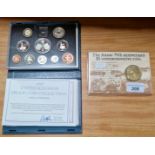 Royal Mint proof set 1997 and an Anzac 75th anniversary $5 coin.