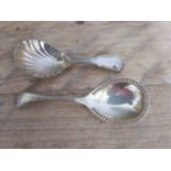 Two silver caddy spoons: one George III (essay and maker indistinct) length 9.5cm, the other