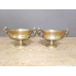 A pair of Edward VII twin handled silver pedestal dishes, Horace Woodward & Co Ltd, London 1907,