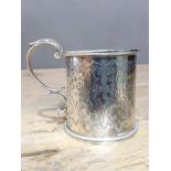 A Victorian silver mug, Arthur Sibley, London 1858, height 8cm, wt. 4ozt.