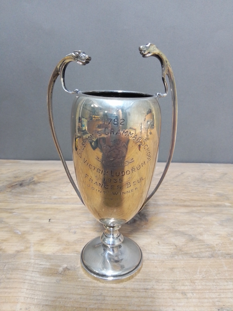 A George VI silver trophy, Balshaw's Grammar School Victrix Ludorum 1935, William Adams, 1935,