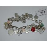 A Thomas Sabo silver charm bracelet, gross wt. 69.1g, length 26.5cm.