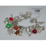 A Thomas Sabo silver charm bracelet, gross wt. 65.5g, length 17.5cm.