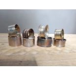A group of eight assorted napkin rings, various dates and makers, Victoria and later, gross wt. 6