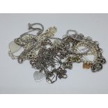 A collection of silver and white metal jewellery, gross wt. 107g.