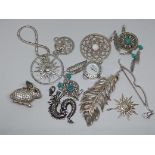 A group of twelve Thomas Sabo silver pendants to include rabbit, bow, dragon, sun, watch, etc, gross