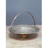 A Victorian silver basket with swing handle and pedestal foot, Thomas Bradbury & Sons (Joseph &