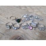 A collection of various silver rings, various sizes, gross wt. 39g.