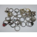 A collection of mainly silver rings, gross wt. 192g.