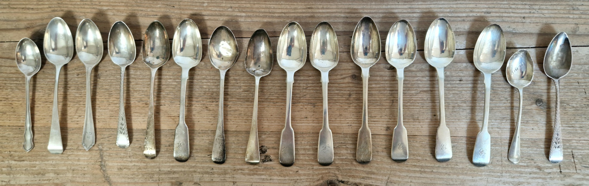 Assorted silver spoons, including two sets of three, various dates and makers, Georgian and later, - Image 2 of 2