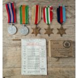 A trio of Star medals together with 2 George VI medals.