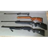 Three air rifles (2 as found), a B.S.A. Supersport .22 calibre air rifle, serial no.DS58623, in 2