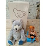 Two Steiff bears to include Baby blue bear 037085 with box & Fynn 111907 with case.