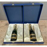 Two Cunard Champagne & crystal glass sets, Queen Victoria maiden voyage 11th december 2007.