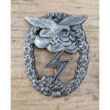 A German WWII Erdkampfabzeichen der Luftwaffe - Luftwaffe Ground Assault badge. In good condition