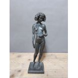 A resin sculpture formed as a female nude, signed Ronald Moll, Ilfracombe, height 51cm.