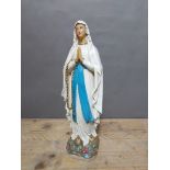 A plaster church Mary statue, height 61cm.