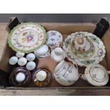 A box of assorted cabinet china, various manufacturers.
