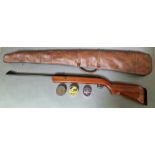 A B.S.A Airsporter .22 calibre air rifle, 112cm long with 3 tins of pellets & soft bag (BUYER MUST